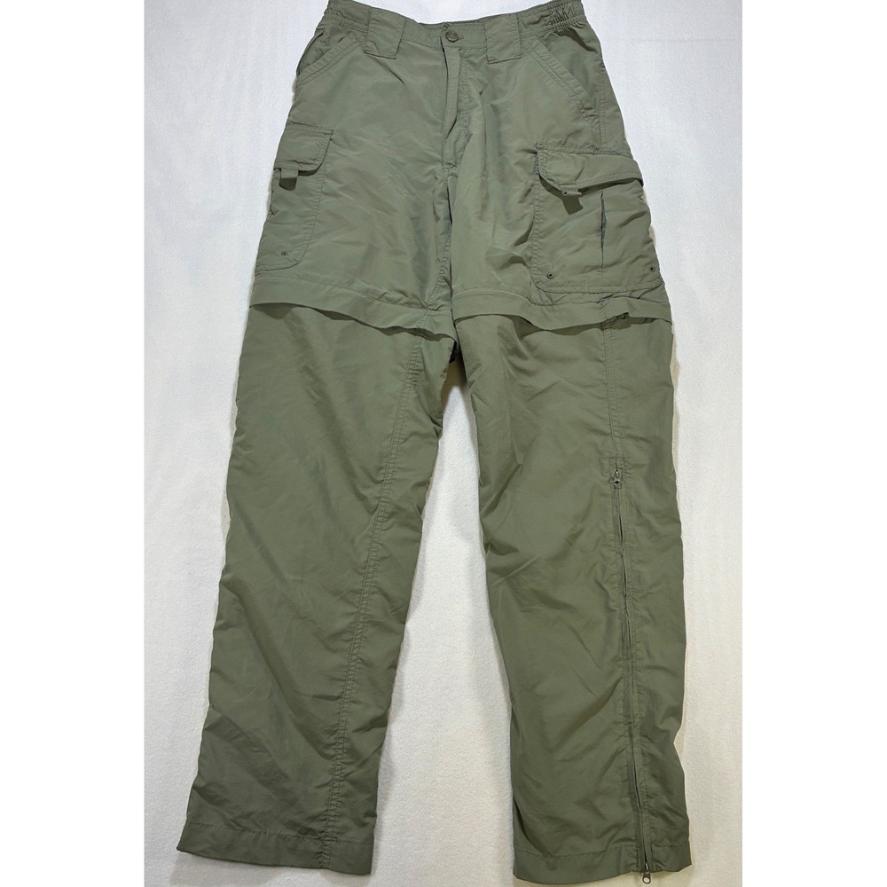 World Wide Sportsman Mens Convertible Cargo Pants S/32 Green Nylon Fishing